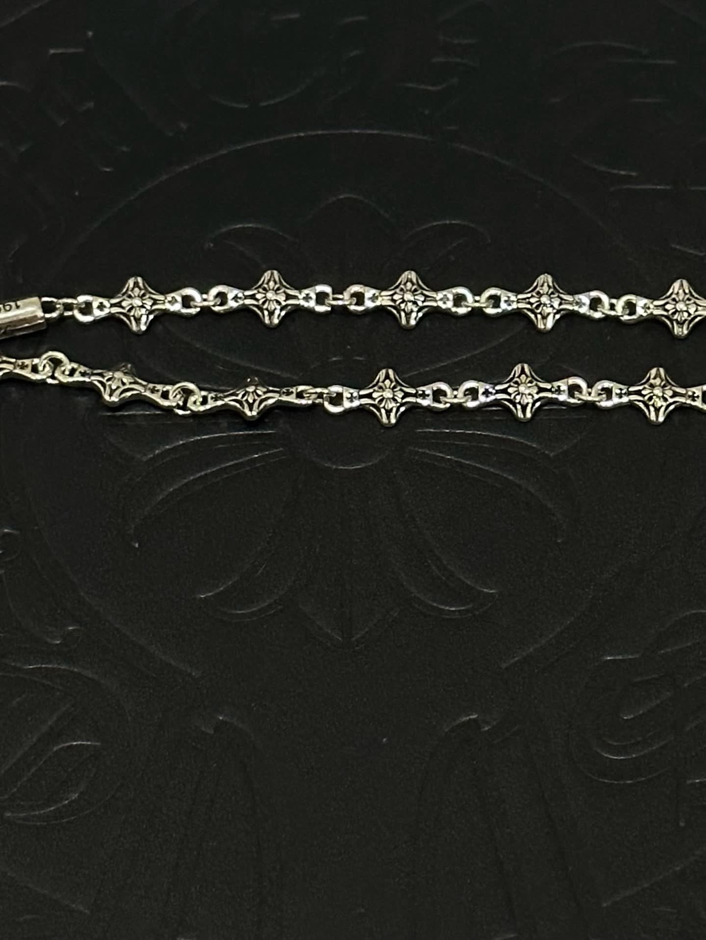Chrome Hearts Silver Bracelet with Cross Charm